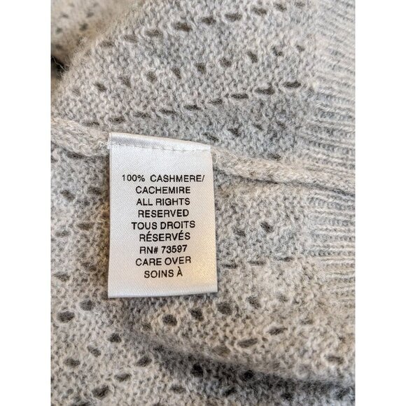 Womens Cashmere Sweater Size Medium Gray Mixed Knit Pullover Lightweight Raffi - Picture 5 of 5